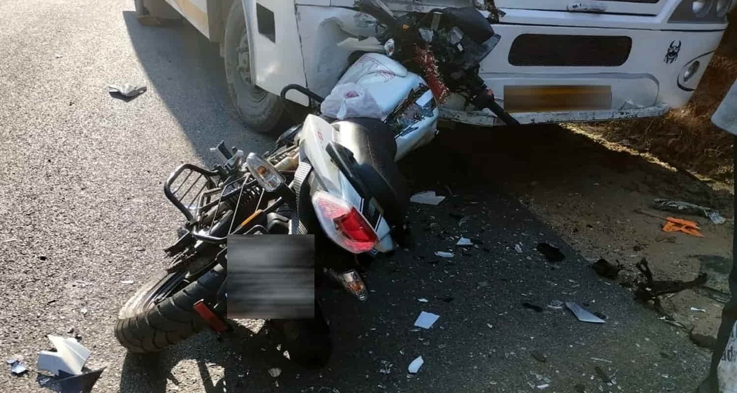 21 year old bike rider lost his life collision between pickup and bike in una district of himachal