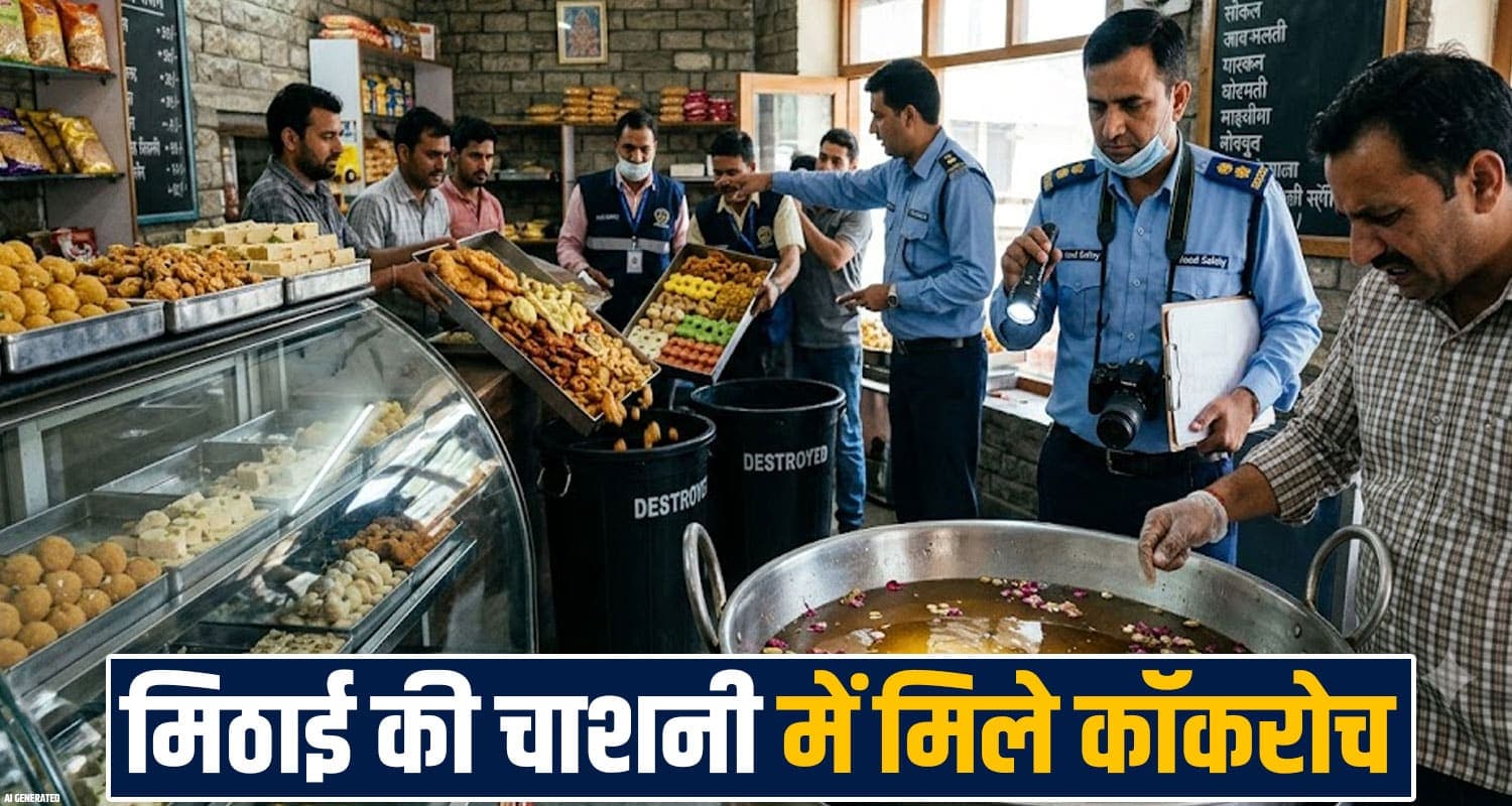 रक्षाबंधन से पहले हिमाचल में हड़कंप- मिठाई की दुकान पर छापा, गुलाब जामुन की चाशनी में मिले कॉकरोच festive-season-food-department-action-cockroach-found-gulab-jamun-syrup-two-quintal-sweets-destroyed