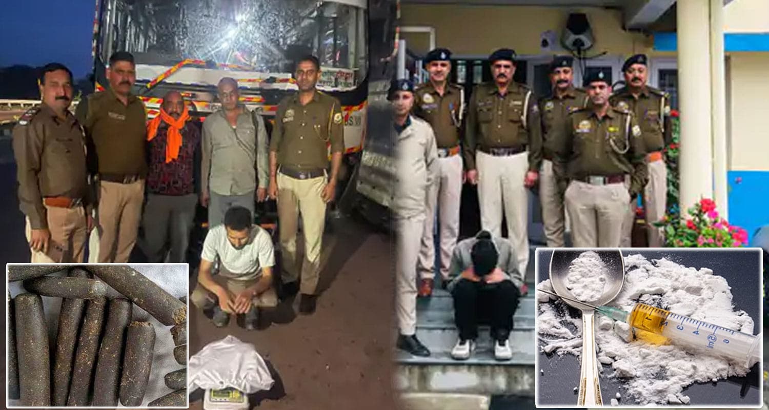 HRTC बस में नशा तस्करी : हिमाचल पुलिस ने तीन य़ुवकों को दबोचा, ढेर सारा चिट्टा-चरस बरामद Chitta Smuggling