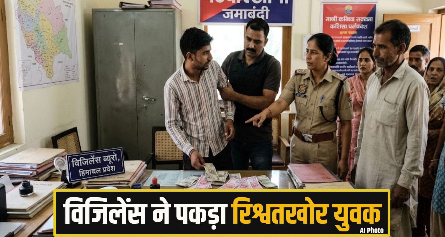 हिमाचल में विजिलेंस ने 3500 रुपए रिश्वत लेते रंगे हाथ धरा युवक, जमाबंदी नकल के लिए मांगी राशि bribe News