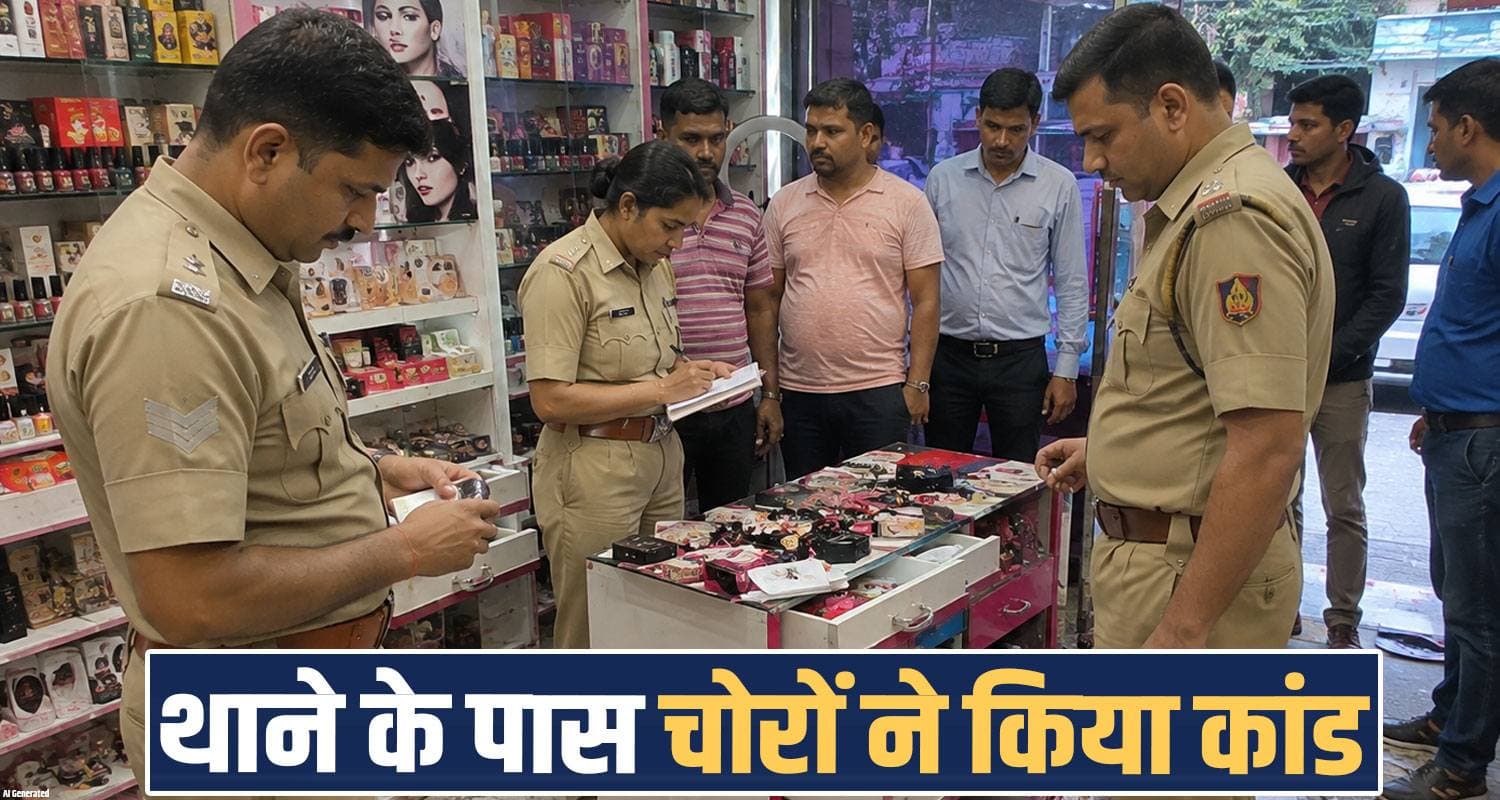हिमाचल : थाने के पास कांड- पहले चोरों ने लूटी दुकान, फिर शटर पर अपना ताला जड़ हुए फरार theft maniyari shop 200 meters police station lock replaced thieves hamirpur hp