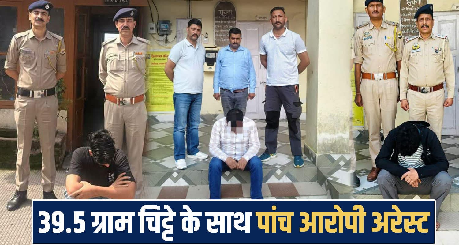 हिमाचल: होटल के कमरे से सप्लाई हो रहा था चिट्टा, बड़ी खेप के साथ पांच युवक धरे himachal shimla news