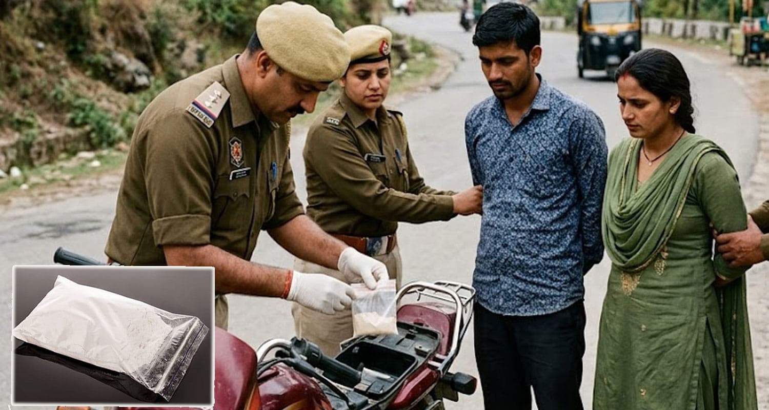 हिमाचल : बाइक से नशा सप्लाई करने आए थे पंजाबी पति-पत्नी, पुलिस ने चिट्टे संग धरे himachal kangra news