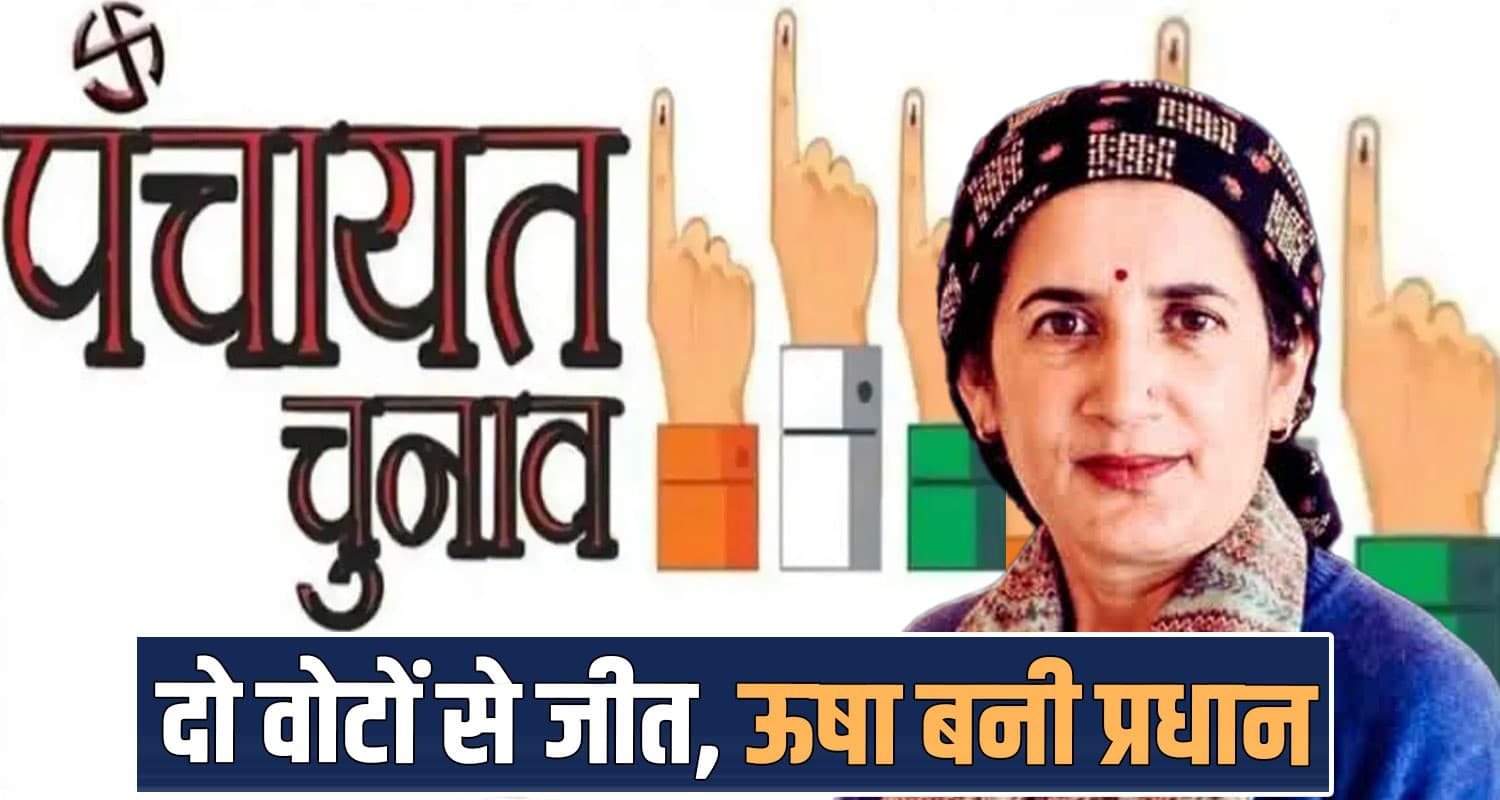 हिमाचल पंचायत चुनाव में टक्कर का मुकाबला : सिर्फ दो वोटों के अंतर से जीती महिला, बनी प्रधान Theog panchayat pradhan majhar sharmala usha verma election voting result himachal