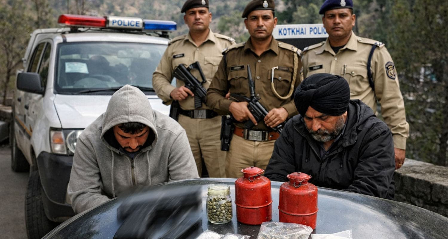 हिमाचल: पुलिस को देख नाका तोड़ भागे दो यार, पकड़ने पर मिली पि*स्टल, छर्रे और कई तरह का नशा Drug Smuggling