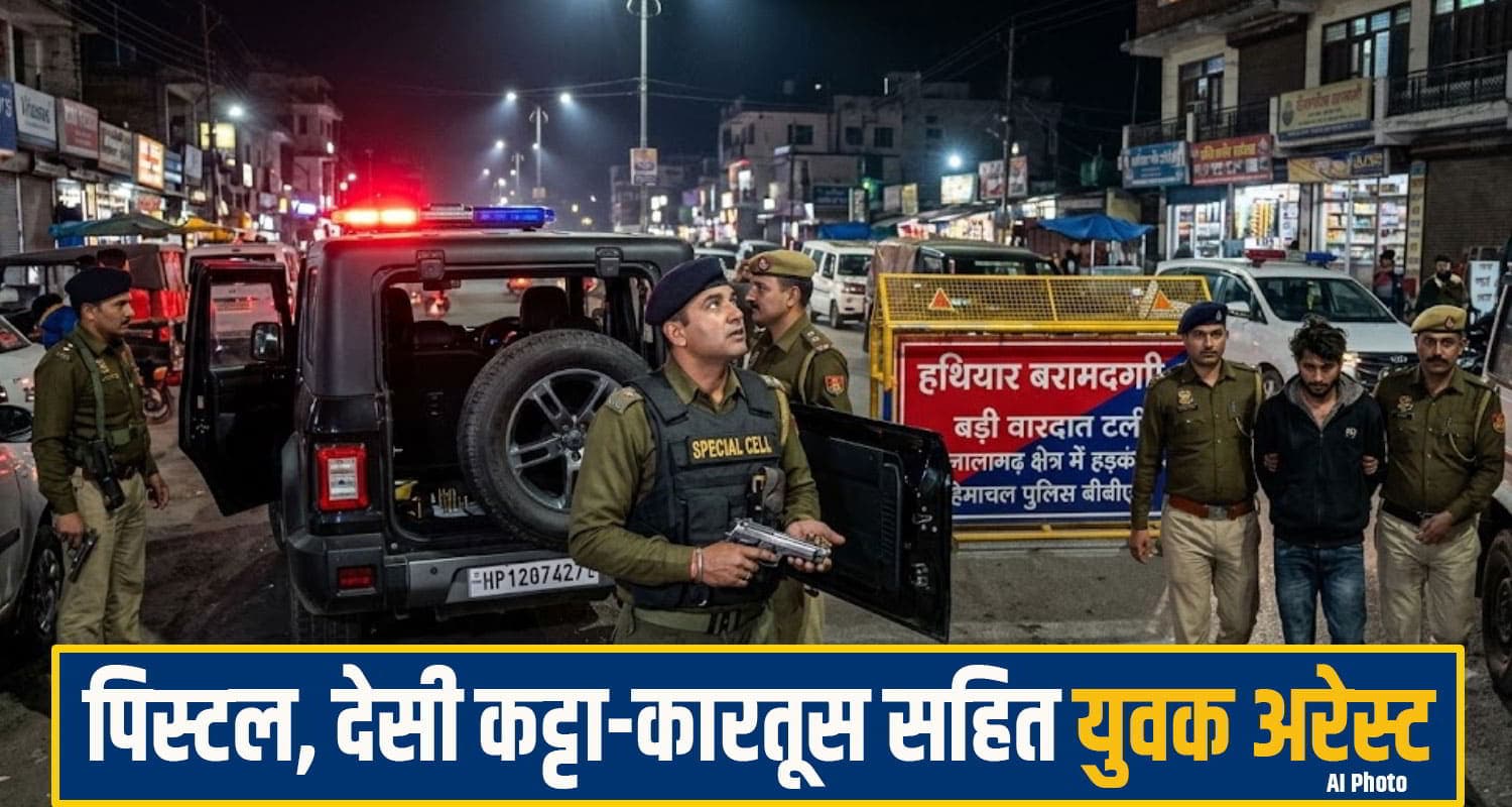 हिमाचल: थार गाड़ी में मिले पि.स्टल, देसी क*ट्टा और कार.तूस; व्यक्ति अरेस्ट - बड़ी वारदात की आशंका solan crime News