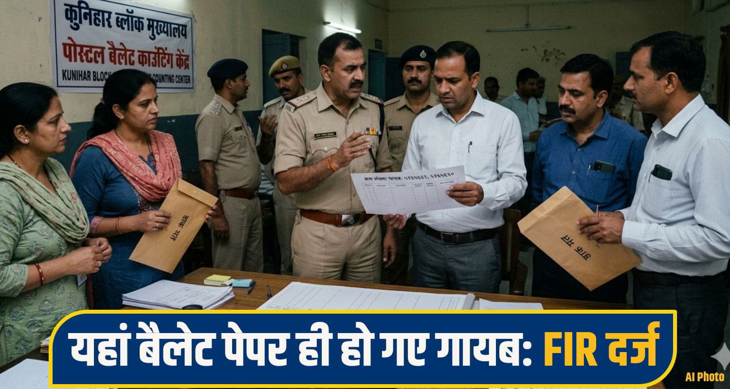 हिमाचल पंचायत चुनाव: यहां बैलेट पेपर हो गए गायब, मचा हड़कंप; 8 कर्मचारियों पर दर्ज हुई FIR solan kunihar News