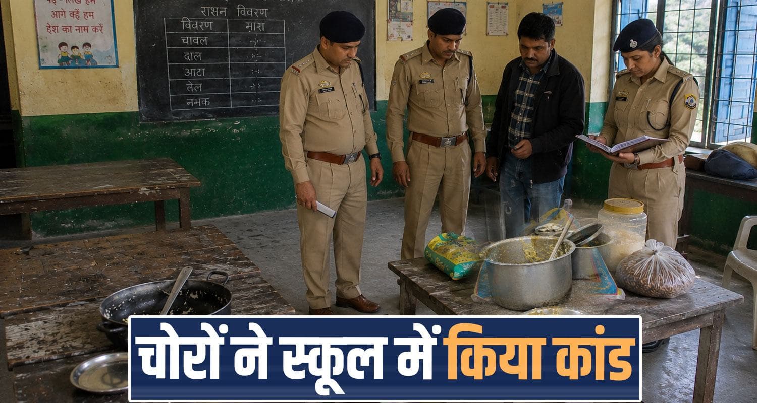 हिमाचल के सरकारी स्कूल में घुसे चोर- बच्चों के राशन से बनाई खिचड़ी; बर्तन और गैस बर्नर लेकर फरार Shimla News Shivpuri School Himachal Pradesh Theft Case Mid Day Meal